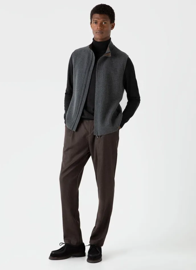 SUNSPEL Knitwear ExtraFine Merino Roll Neck Charcoal Melange 8211 Men