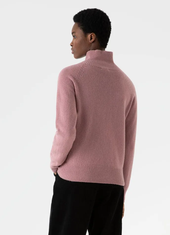SUNSPEL Knitwear Lambswool Funnel Neck Jumper Vintage Pink 8211 Women