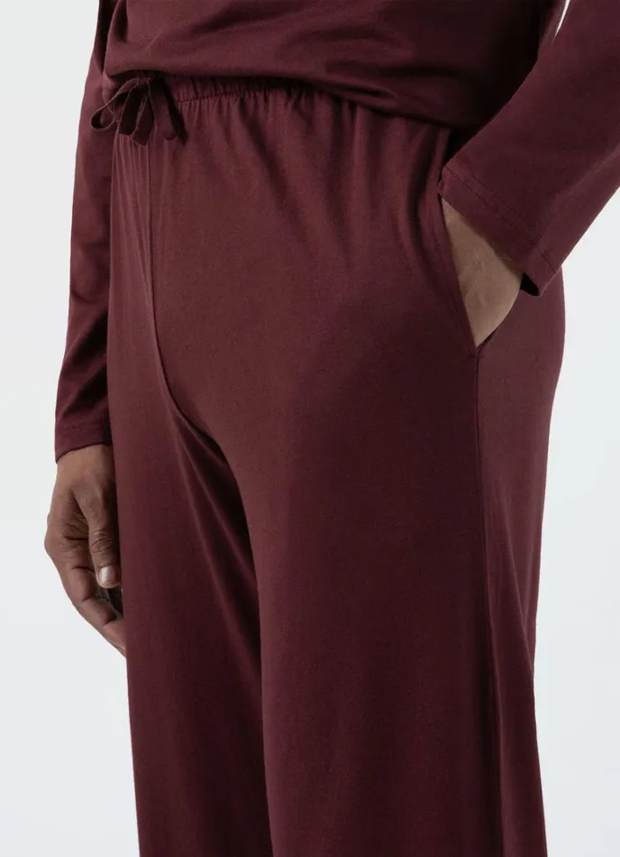 SUNSPEL Loungewear and Sleepwear Cotton Modal Lounge Pant Maroon 8211 Men