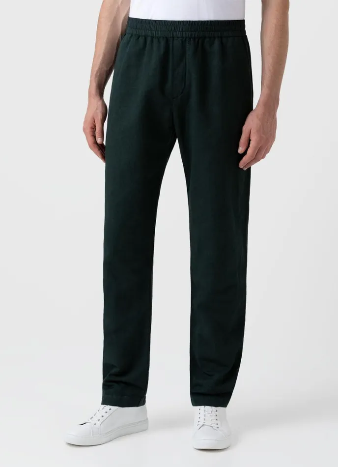 SUNSPEL Pants Cotton Linen Drawstring Trouser Seaweed 8211 Men