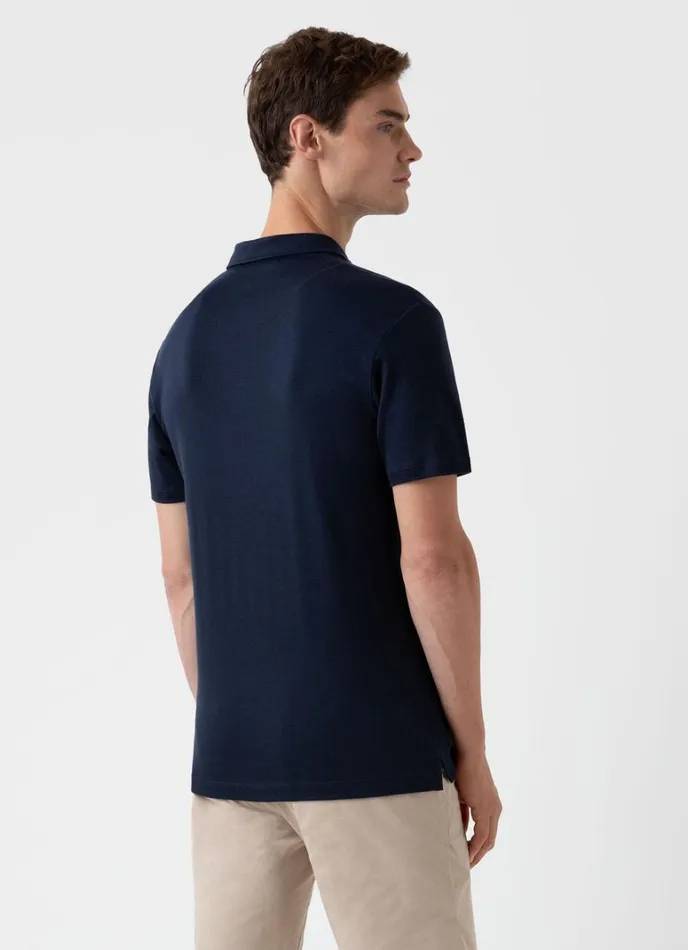 SUNSPEL Polo Shirts Sea Island Cotton Riviera Polo Shirt Navy 8211 Men