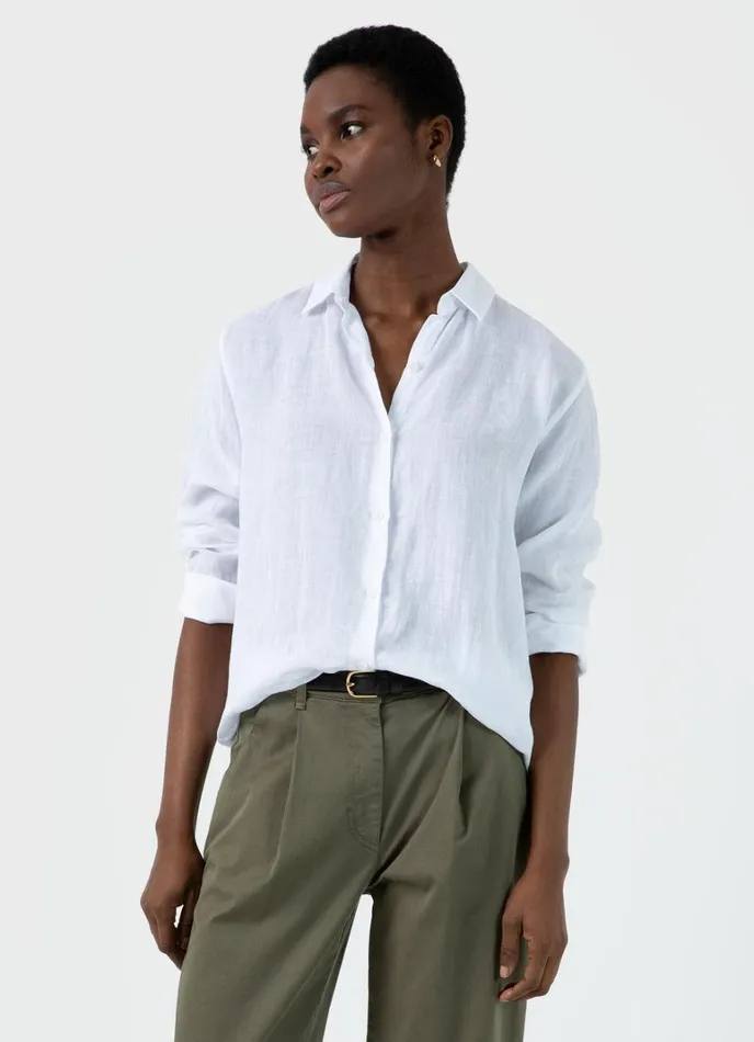 SUNSPEL Shirts and Blouses Linen Shirt White 8211 Women