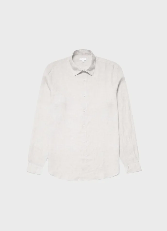 SUNSPEL Shirts Linen Shirt Oatmeal Melange 8211 Men