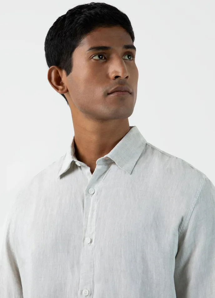 SUNSPEL Shirts Linen Shirt Oatmeal Melange 8211 Men