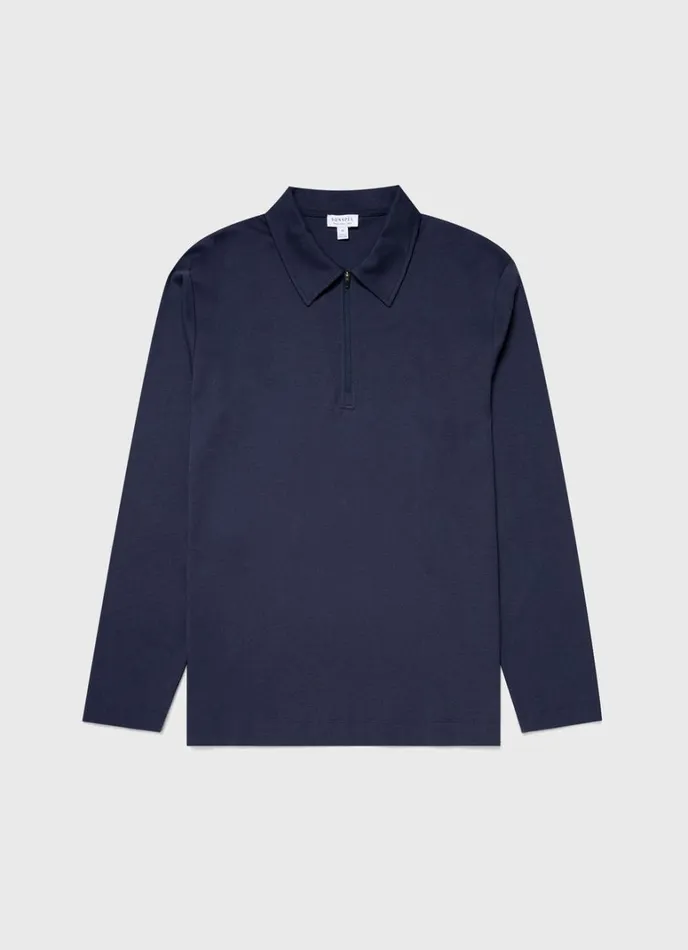 SUNSPEL Sweatshirts and Sweatpants Half Zip Heavyweight Polo Shirt Navy 8211 Men
