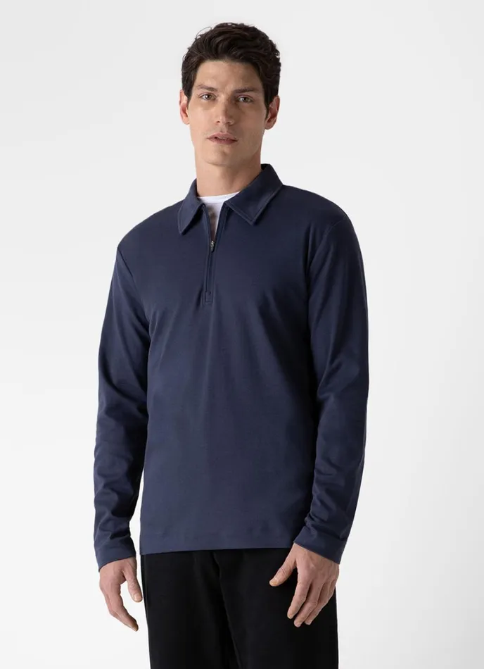 SUNSPEL Sweatshirts and Sweatpants Half Zip Heavyweight Polo Shirt Navy 8211 Men
