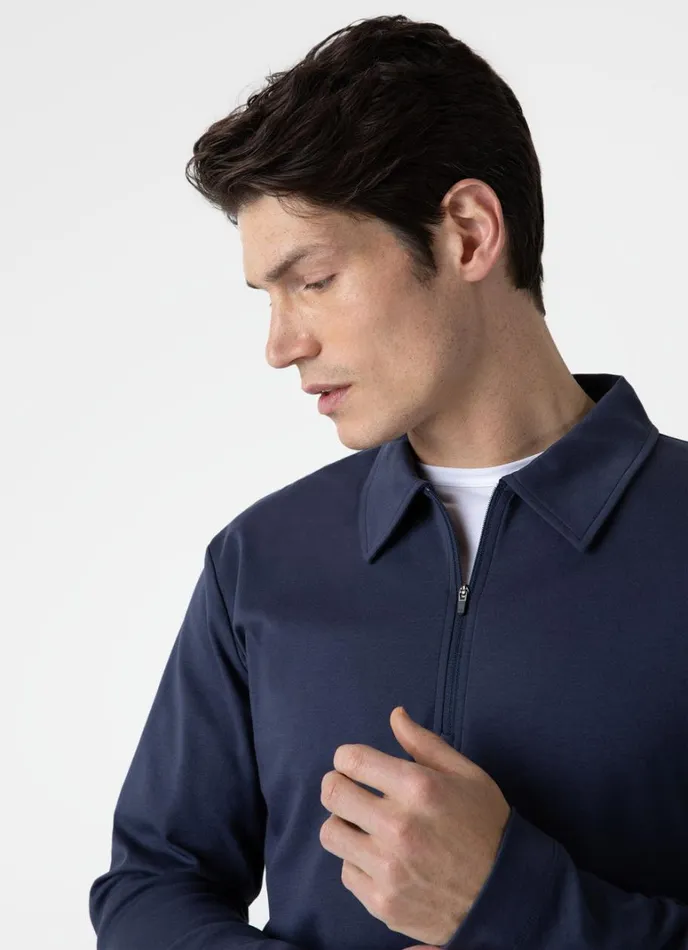 SUNSPEL Sweatshirts and Sweatpants Half Zip Heavyweight Polo Shirt Navy 8211 Men