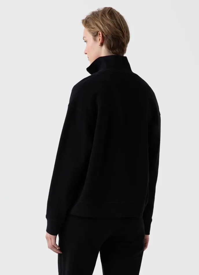 SUNSPEL Sweatshirts and Sweatpants Half Zip Loopback Sweatshirt Black 8211 Women