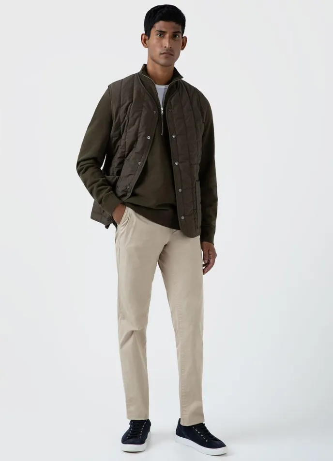 SUNSPEL Sweatshirts and Sweatpants Half Zip Loopback Sweatshirt Dark Olive 8211 Men