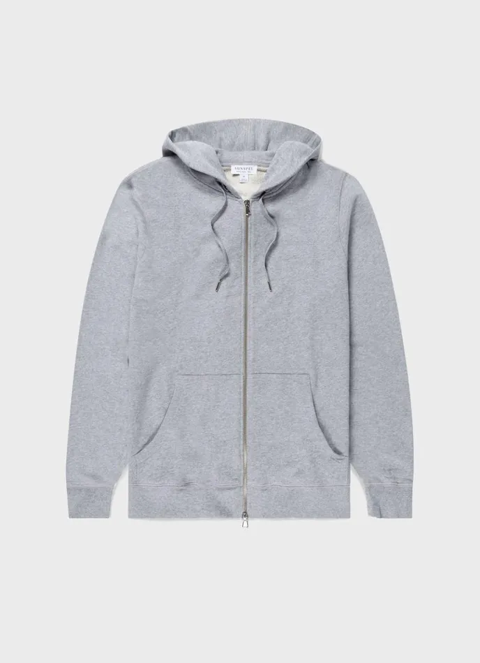 SUNSPEL Sweatshirts and Sweatpants Loopback Zip Hoodie Grey Melange 8211 Men