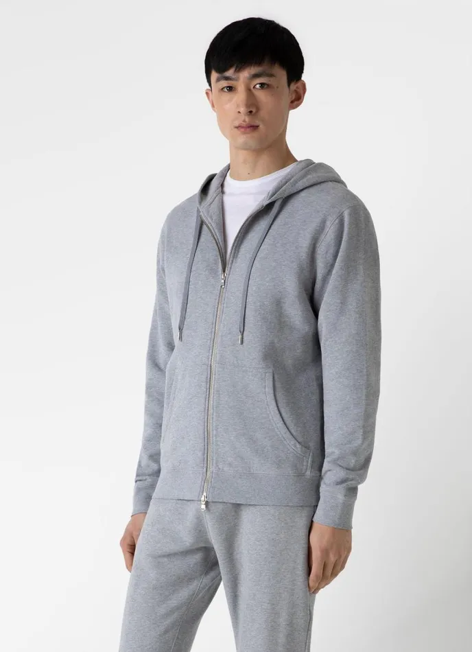SUNSPEL Sweatshirts and Sweatpants Loopback Zip Hoodie Grey Melange 8211 Men