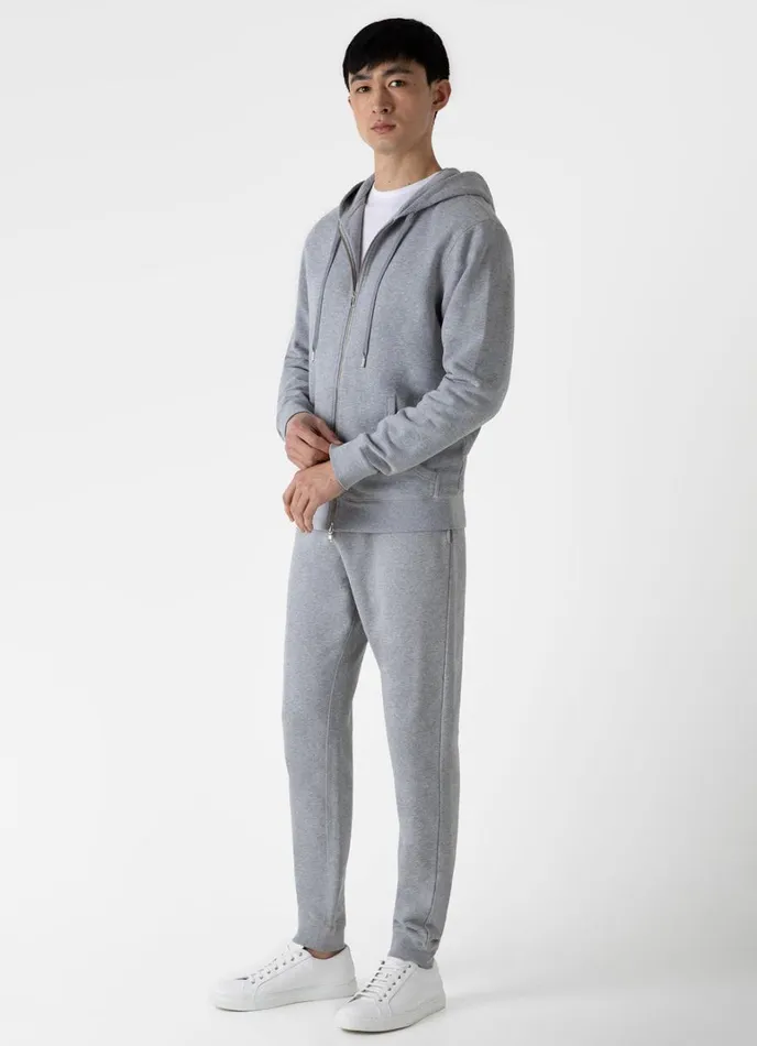 SUNSPEL Sweatshirts and Sweatpants Loopback Zip Hoodie Grey Melange 8211 Men