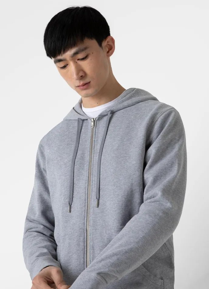 SUNSPEL Sweatshirts and Sweatpants Loopback Zip Hoodie Grey Melange 8211 Men