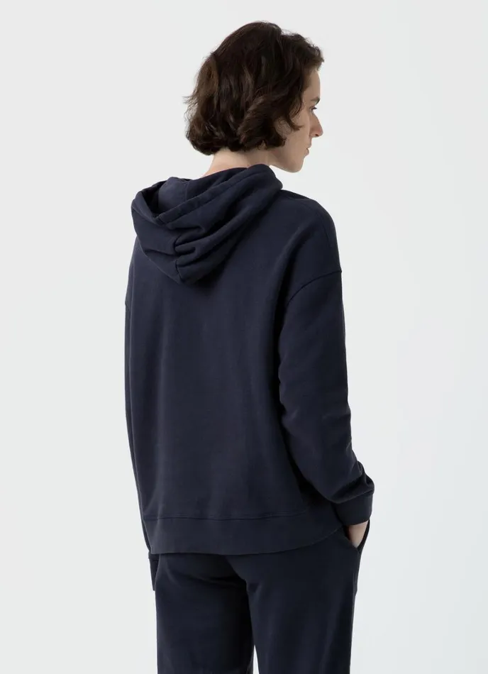 SUNSPEL Sweatshirts and Sweatpants Relaxed Loopback Hoodie Navy 8211 Women