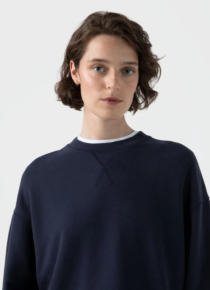 SUNSPEL Sweatshirts and Sweatpants Relaxed Loopback Sweatshirt Navy 8211 Women SUNSPEL Sweatshirts and Sweatpants Relaxed Loopback Sweatshirt Navy 8211 Women