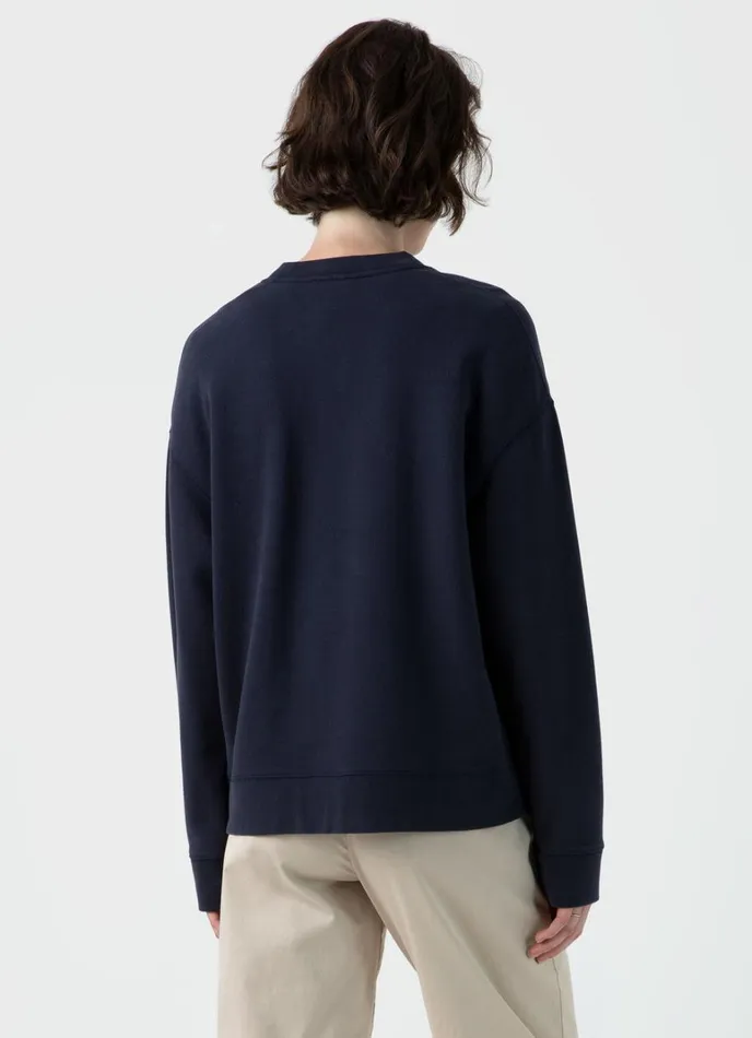 SUNSPEL Sweatshirts and Sweatpants Relaxed Loopback Sweatshirt Navy 8211 Women