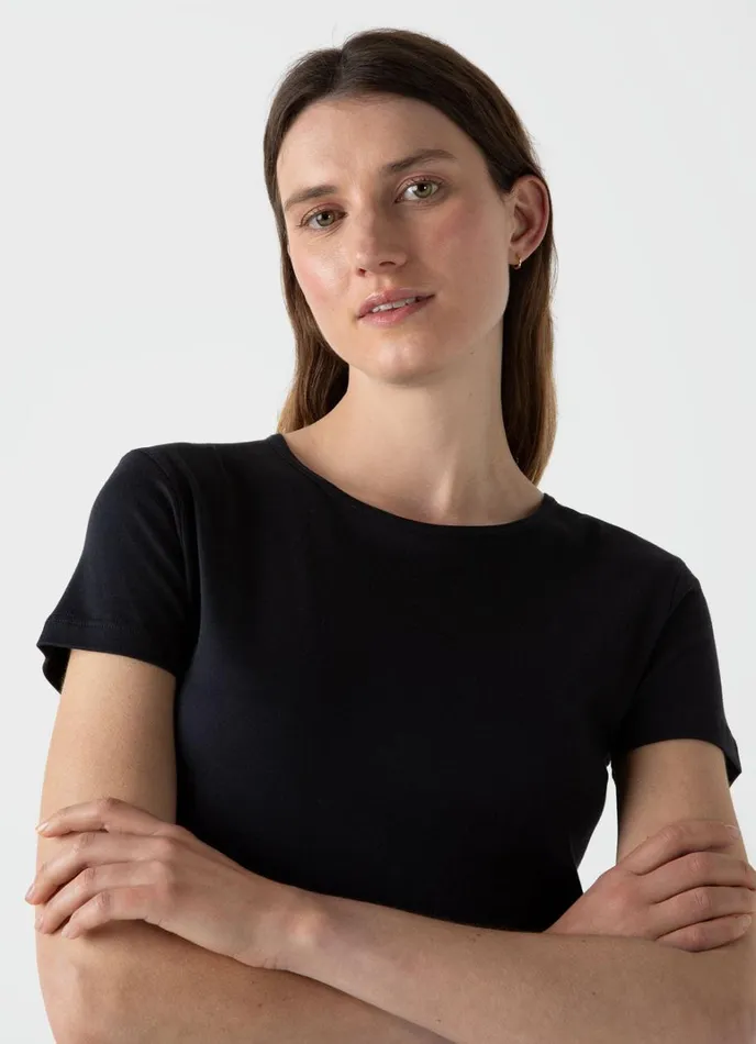 SUNSPEL Tshirts and Tops Sea Island Cotton Tshirt Black 8211 Women