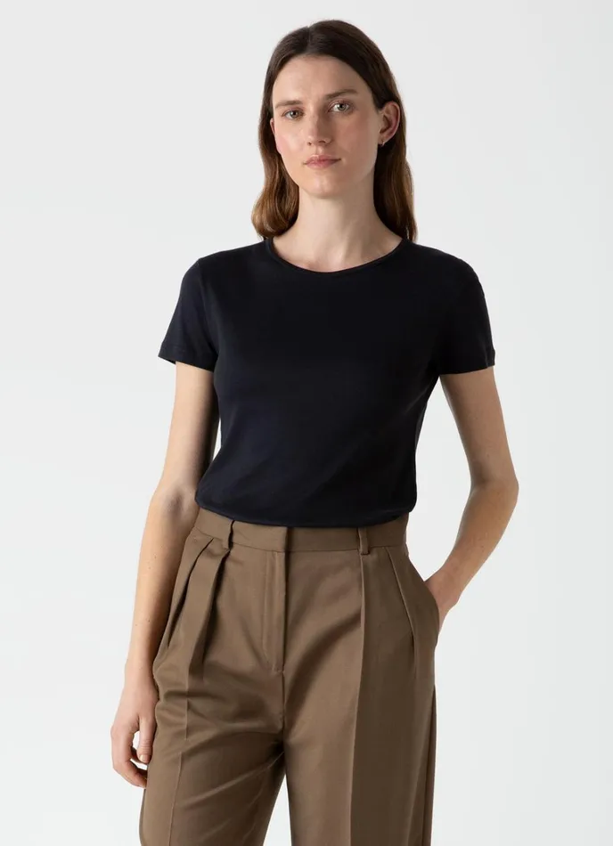 SUNSPEL Tshirts and Tops Sea Island Cotton Tshirt Black 8211 Women