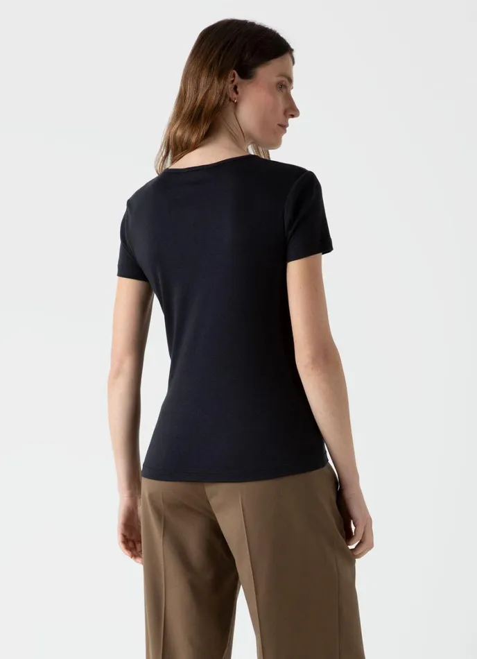 SUNSPEL Tshirts and Tops Sea Island Cotton Tshirt Black 8211 Women