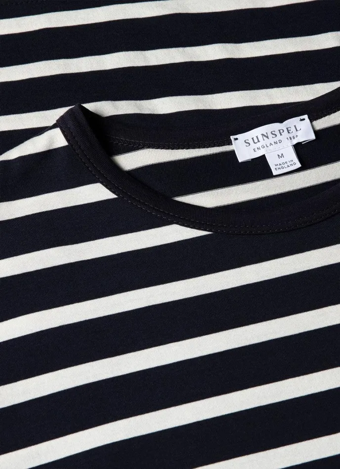 SUNSPEL Tshirts Classic Tshirt Navyecru Breton Stripe 8211 Men