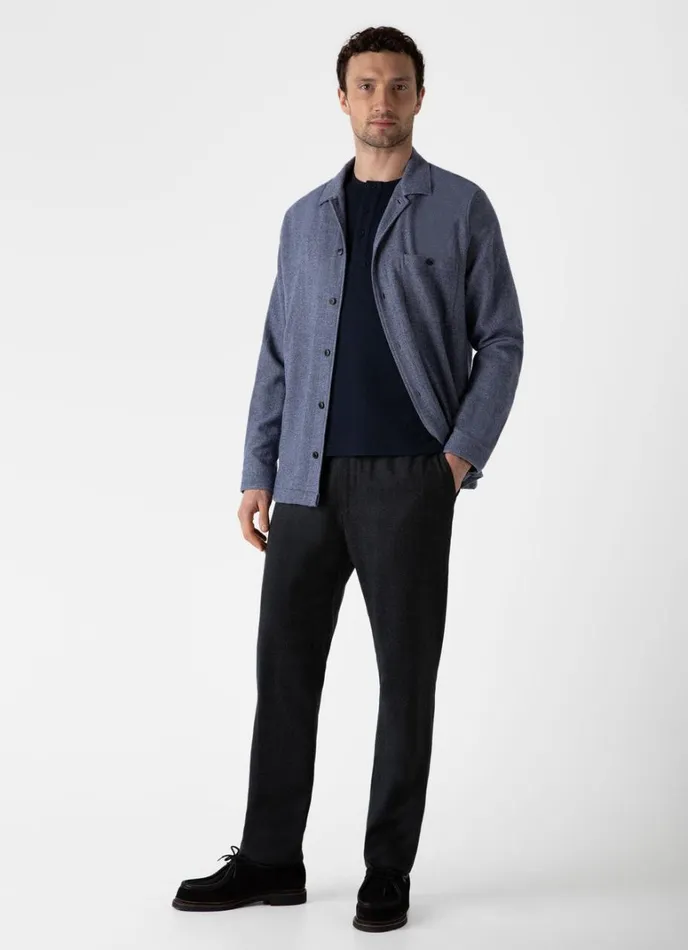 SUNSPEL Tshirts Long Sleeve Waffle Henley Navy 8211 Men