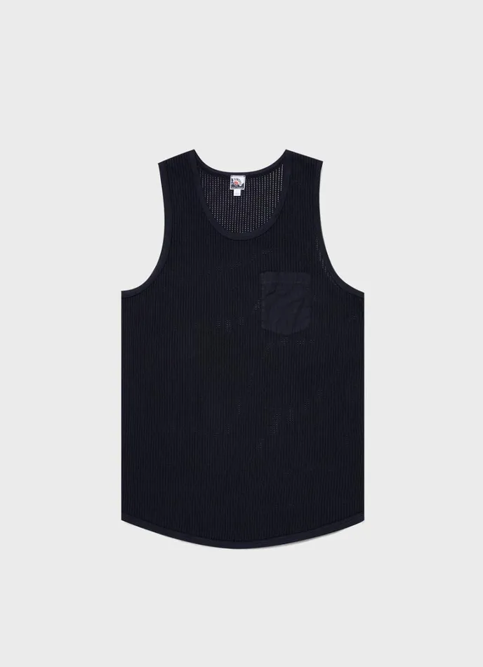 SUNSPEL Tshirts X Nigel Cabourn Mesh Vest Navy 8211 Men