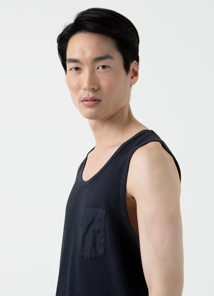 SUNSPEL Tshirts X Nigel Cabourn Mesh Vest Navy 8211 Men