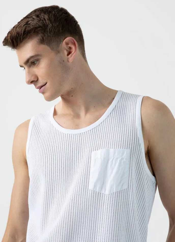 SUNSPEL Tshirts X Nigel Cabourn Mesh Vest White 8211 Men