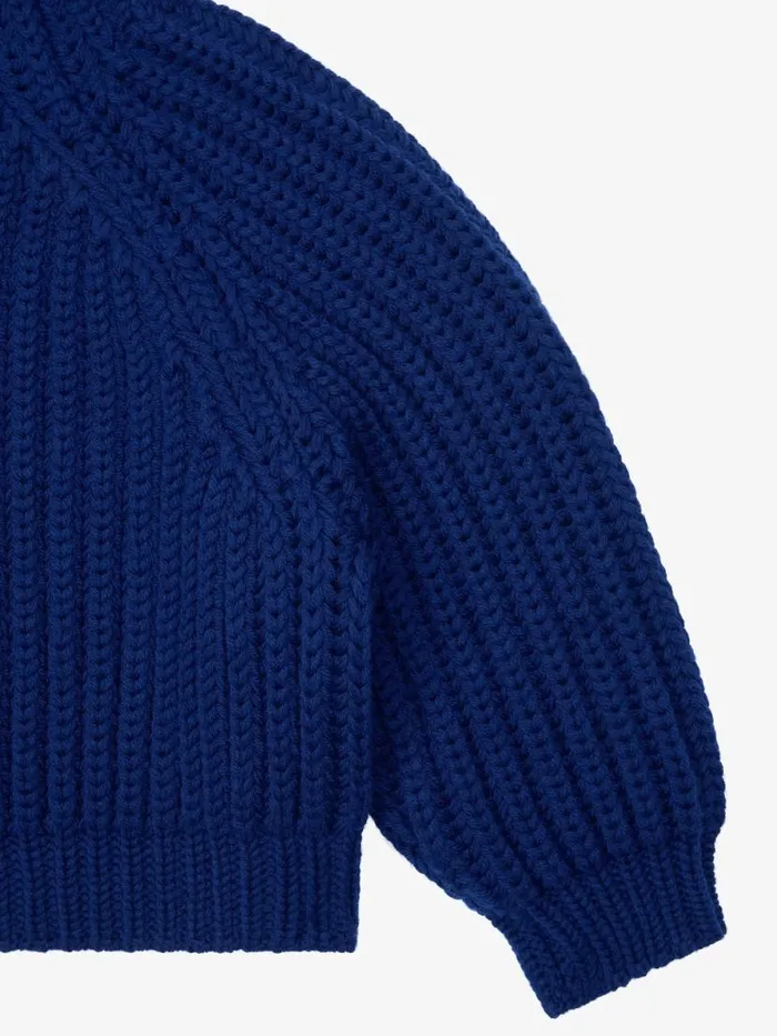Sweater In Waffle Wool Saphir Blue Women Givenchy Sweaters