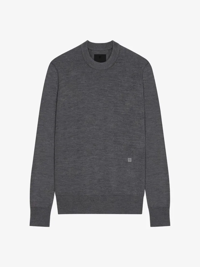 Sweater In Wool And Cashmere Medium Grey Men Givenchy Sweaters