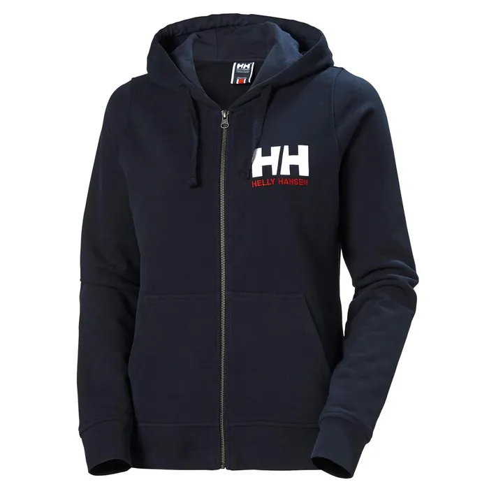 Sweaters Hoodies and Long Sleeve Shirts Women Helly Hansen W HH LOGO FULL ZIP HOODIE 597 Navy