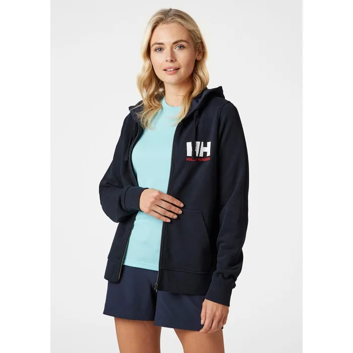 Sweaters Hoodies and Long Sleeve Shirts Women Helly Hansen W HH LOGO FULL ZIP HOODIE 597 Navy