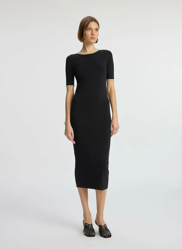Sweaters Women ALC Nelly Contrast Trim Knit Dress Black