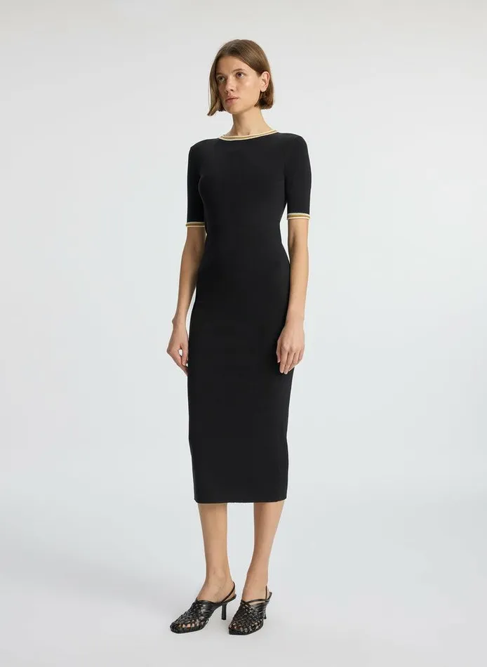 Sweaters Women ALC Nelly Contrast Trim Knit Dress Black Sweaters Women ALC Nelly Contrast Trim Knit Dress Black