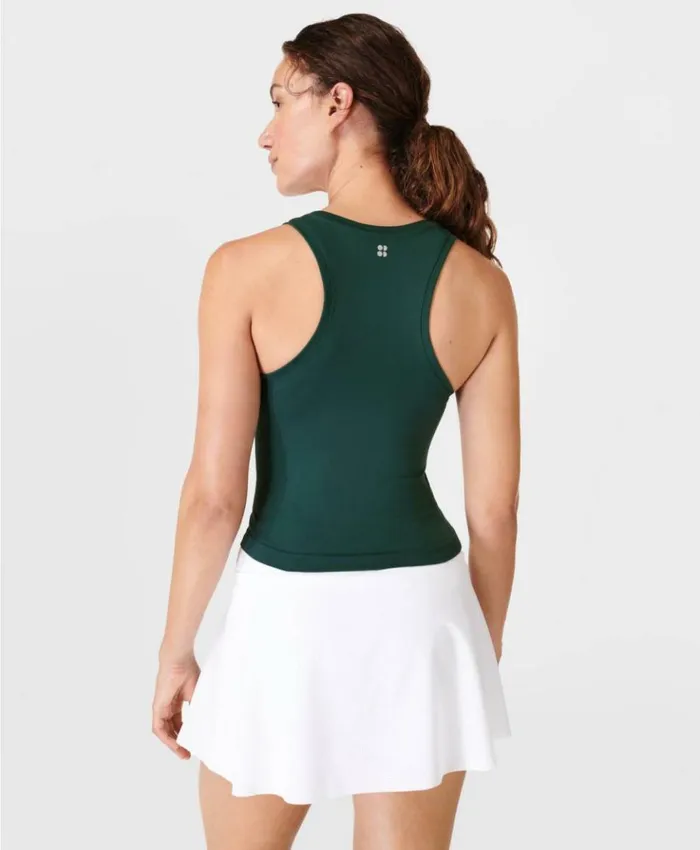 Sweaty Betty Athlete Crop Seamless Gym Tank Trek Green Clothing Tank Tops