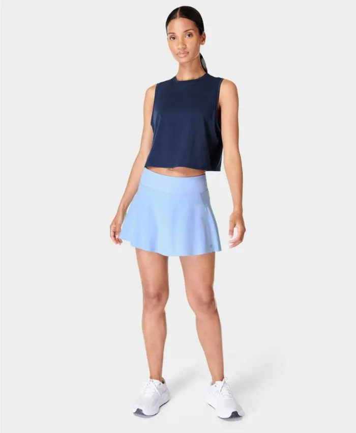 Sweaty Betty Breathe Easy Crop Muscle Tank Navy Blue Clothing Tank Tops