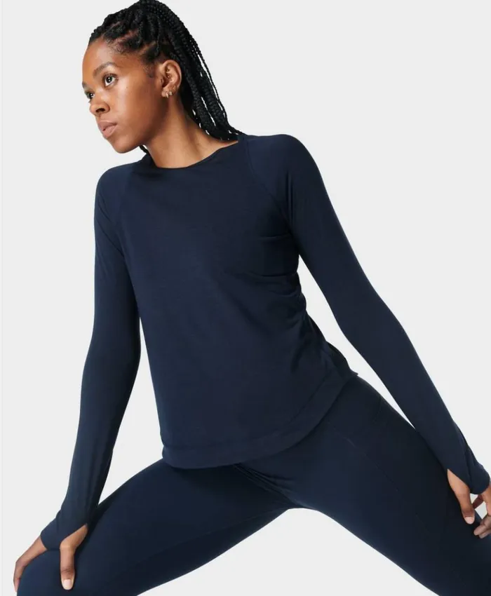 Sweaty Betty Breathe Easy Long Sleeve Top Navy Blue Clothing Long Sleeve Tops Sweaty Betty Breathe Easy Long Sleeve Top Navy Blue Clothing Long Sleeve Tops