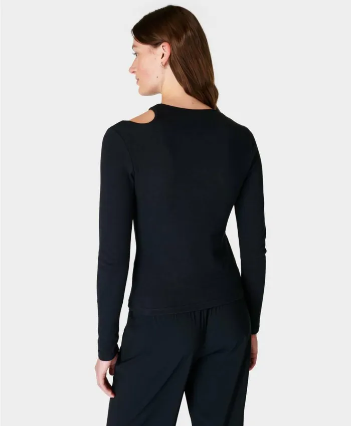 Sweaty Betty Muse Rib Long Sleeve Top Black Clothing Long Sleeve Tops