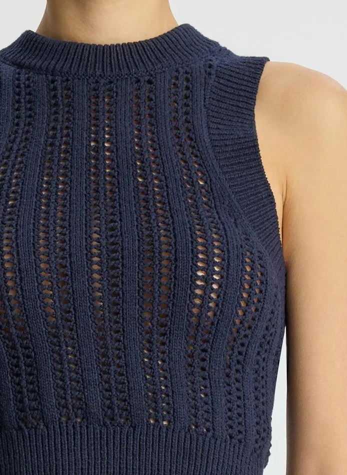 Swim Women ALC Jade Cropped Crochet Tank Navy Swim Women ALC Jade Cropped Crochet Tank Navy