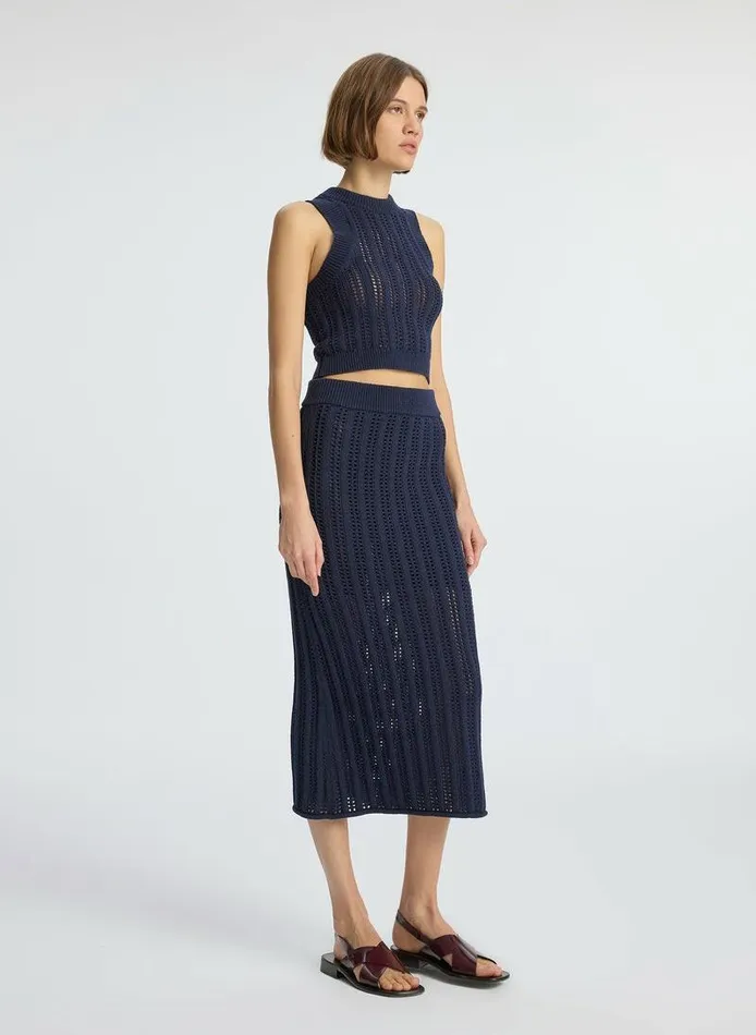 Swim Women ALC Jade Cropped Crochet Tank Navy Swim Women ALC Jade Cropped Crochet Tank Navy