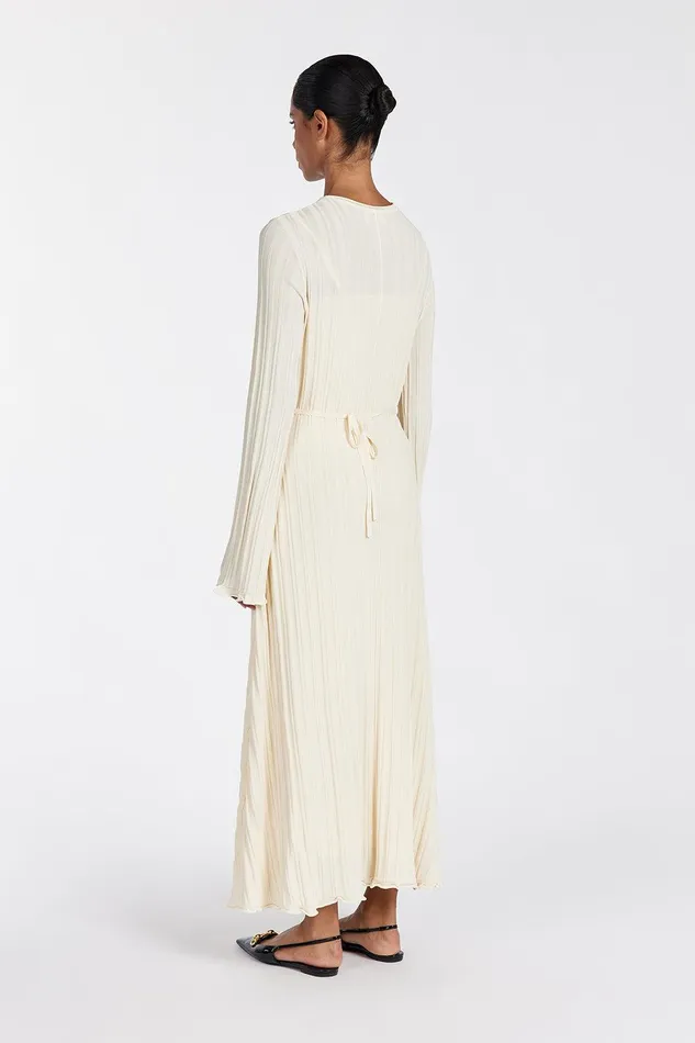 SYLVIA CREAM KNIT MIDI DRESS Women DISSH Long Sleeve Dresses