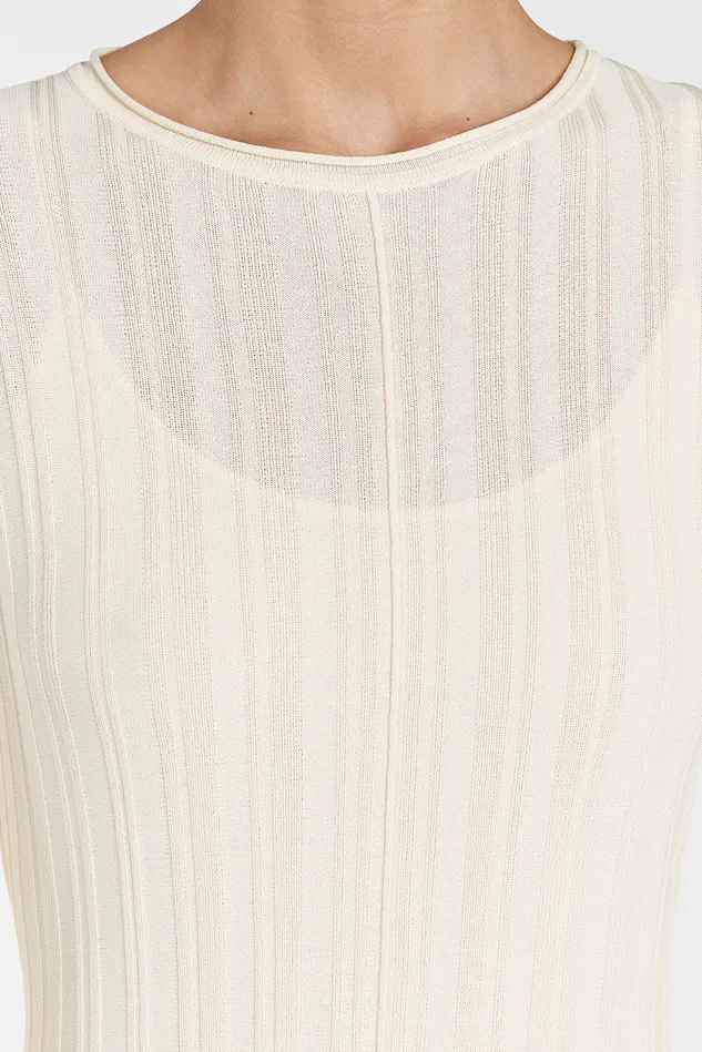 SYLVIA CREAM KNIT MIDI DRESS Women DISSH Long Sleeve Dresses
