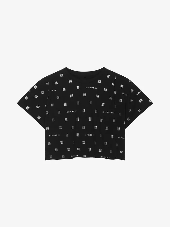TShirt In 4g Cotton Blacksilvery Kids Givenchy