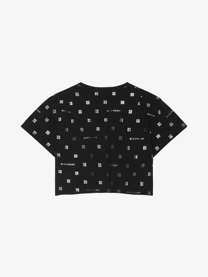 TShirt In 4g Cotton Blacksilvery Kids Givenchy