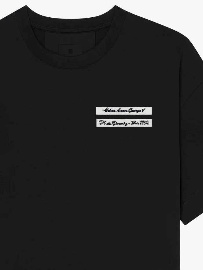 TShirt In Cotton With Gros Grain Black Men Givenchy TShirts