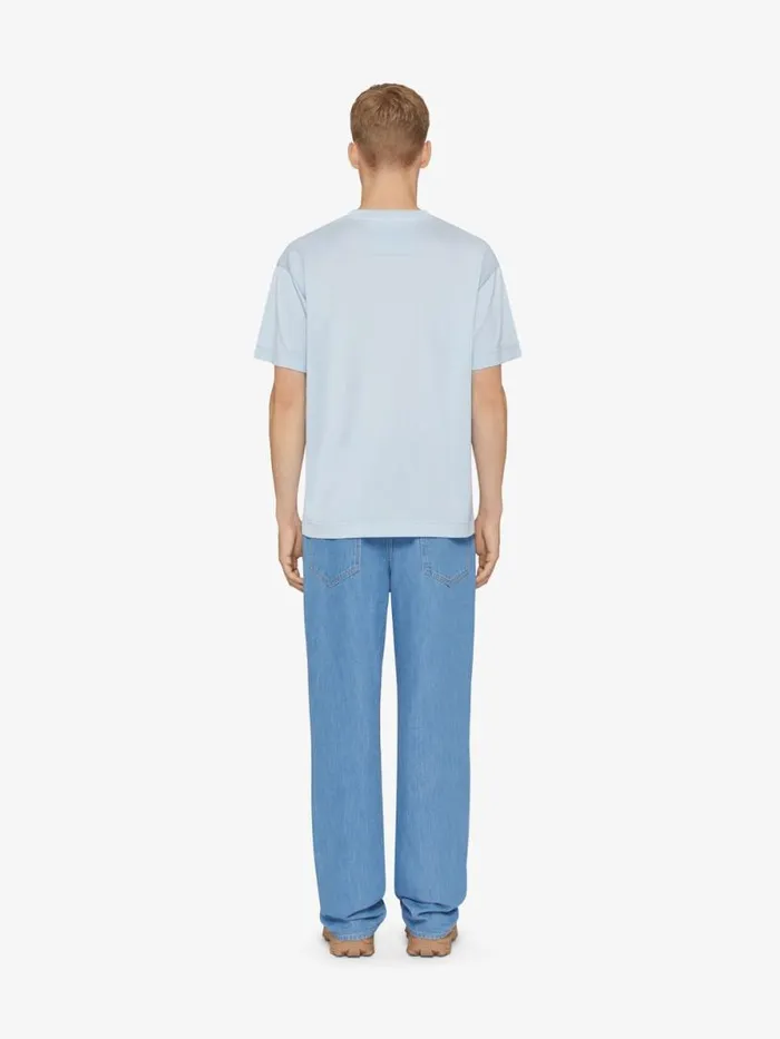 TShirt In Mercerized Cotton With 4g Detail Sky Blue Men Givenchy TShirts