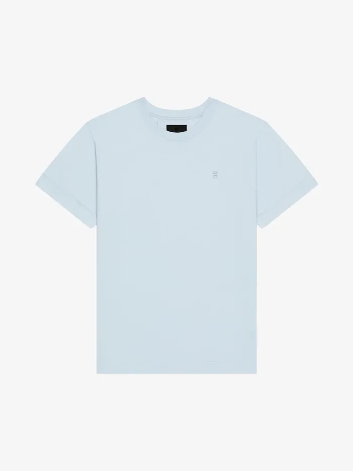 TShirt In Mercerized Cotton With 4g Detail Sky Blue Men Givenchy TShirts
