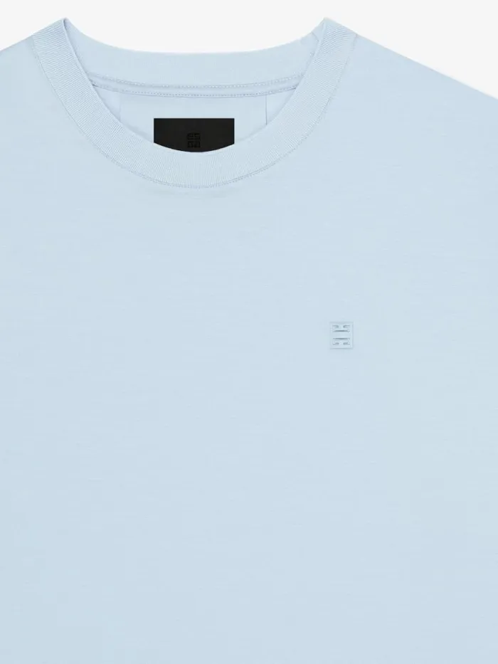TShirt In Mercerized Cotton With 4g Detail Sky Blue Men Givenchy TShirts