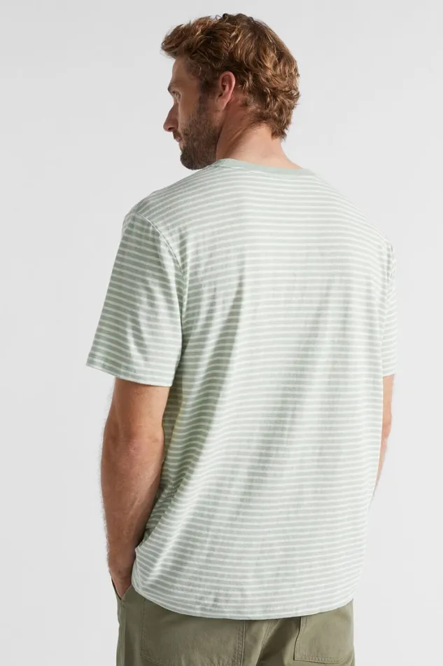 TShirts and Sweaters Man Seed Heritage Summer Pocket Tee Dusty Mint Stripe