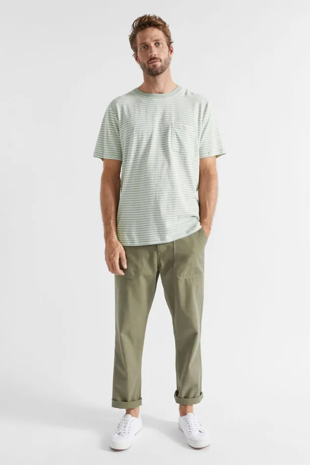 TShirts and Sweaters Man Seed Heritage Summer Pocket Tee Dusty Mint Stripe